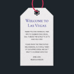 Étiquettes-cadeau Elégant bleu Bienvenue à Las Vegas Mariage Welcome<br><div class="desc">Se marier à Las Vegas ? Ces étiquettes d'accueil bleues,  blanches et noires ajouteraient parfaitement à la corbeille d'accueil de votre hôtel. Personnalisez avec votre propre texte sincère.</div>