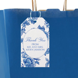 Étiquettes-cadeau Elégant Blue Chinoiserie Mariage Favor