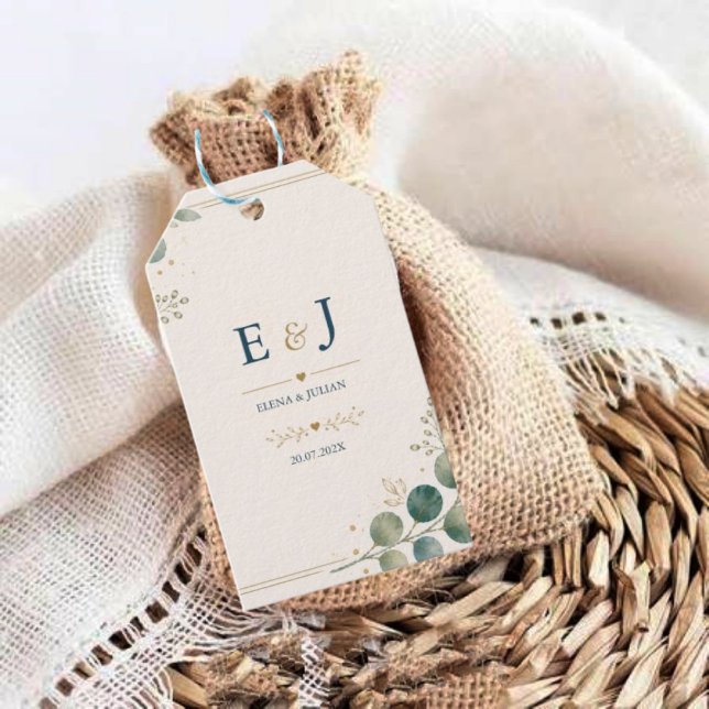 Étiquettes-cadeau Elegant Blue Eucalyptus  (Créateur téléchargé)