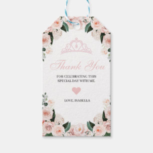 Étiquettes-cadeau Élégant Blush rose Merci Floral Tags cadeaux