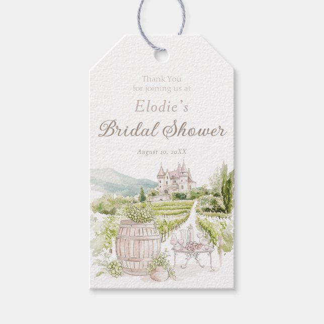 Étiquettes-cadeau Élégant Château de Provence Pays Français Mariage  (Devant)