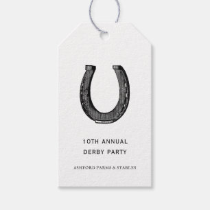 Étiquettes-cadeau Élégant Classic Black White Horse Race Derby Par