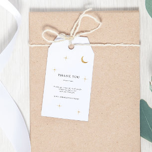 Étiquettes-cadeau Élégant Classic Gold Moon Stars Mariage Merci