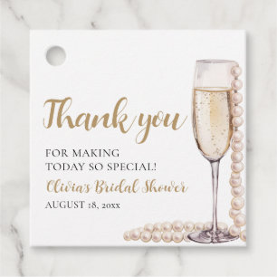 Étiquettes Cadeau Élégant Collier de Perles et Brunch de Mariage au