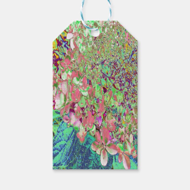 Étiquettes-cadeau Élégant Corail et Chartreuse Limelight Hydrangea (Devant)