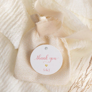 Étiquettes Cadeau Élégant Coral rose mariage Favor balise