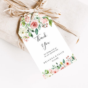 Étiquettes-cadeau Élégant Dainty Automne Mariage Floral Merci