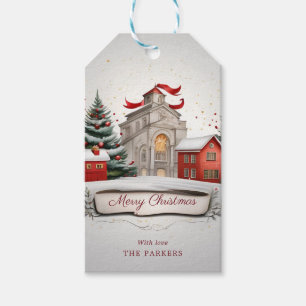 Étiquettes-cadeau Élégant décor festif de Noël Vintage et joyeux