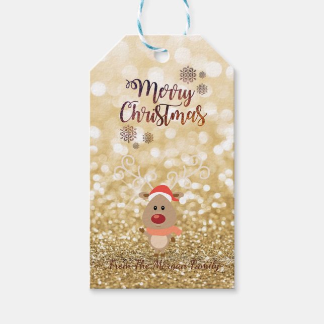 Étiquettes-cadeau Élégant, Dessinateur de dessin, Glittery Bokeh (Devant)