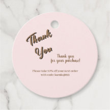 Élégant écriture carte cadeau rose blush merci