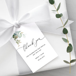 Étiquettes-cadeau Elégant et minimal Eucalyptus Mariage de verdure
