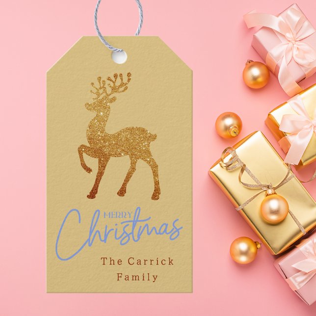 Étiquettes-cadeau Élégant et moderne renne de Noël élégant (Créateur téléchargé)