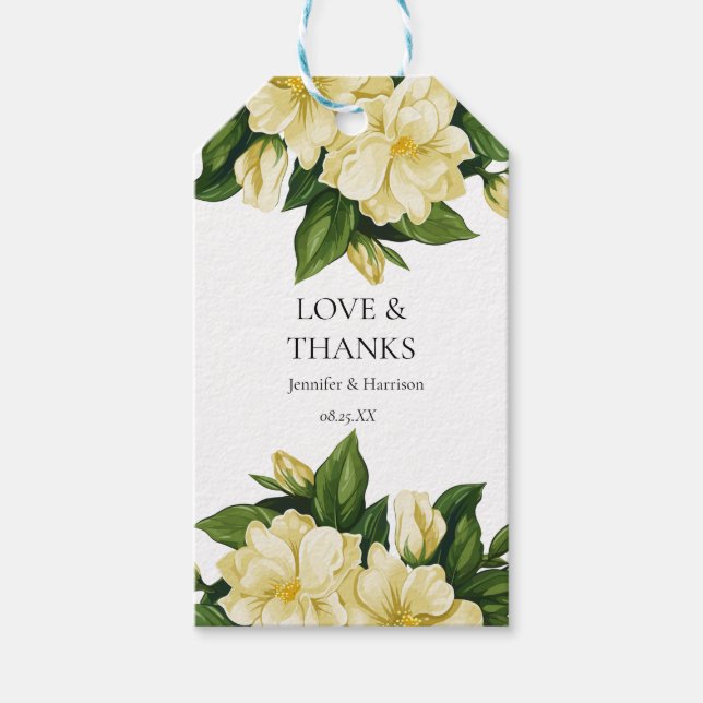 Étiquettes-cadeau Élégant faire-part de mariage botanique (Devant)