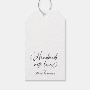Étiquettes-cadeau Élégant Fait Main Avec Amour Écriture Petit Commer