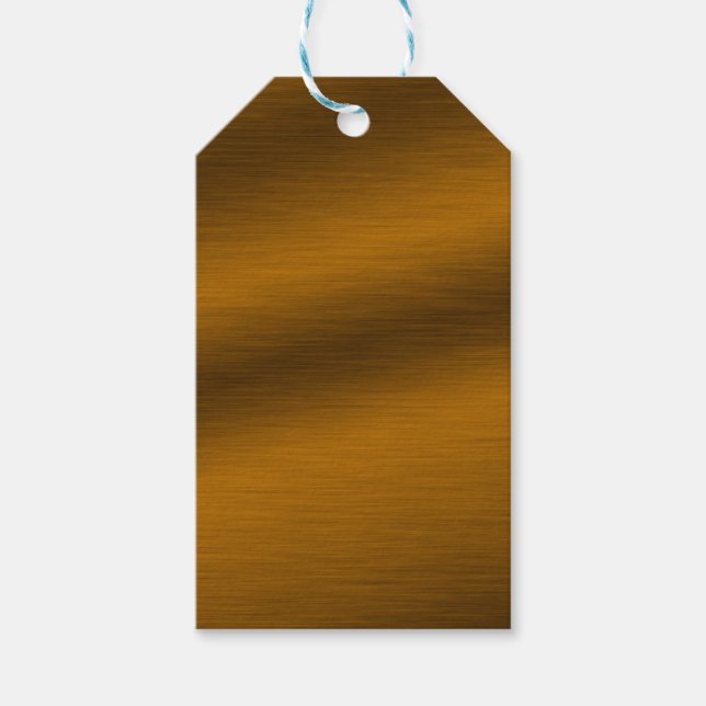 Étiquettes-cadeau Elégant Faux Bronze Brossé (Devant)