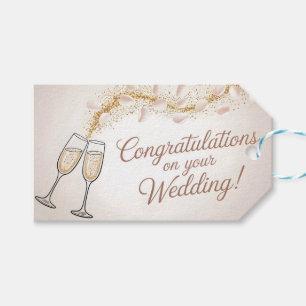 Étiquettes-cadeau Élégant "Félicitations pour votre mariage" 