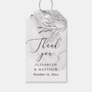 Étiquettes-cadeau Élégant floral merci mariage poussiéreux violet