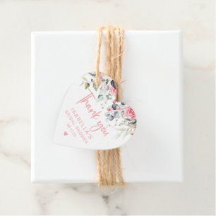 Étiquettes Cadeau Élégant floral rose eau-forte Shower de mariage
