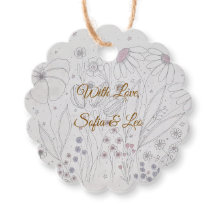 Élégant floral rose gris poudré dessiné à la main