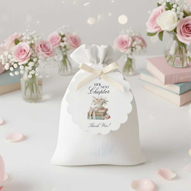 Étiquettes Cadeau Élégant floral Son prochain chapitre Enterrement d (Créateur téléchargé)