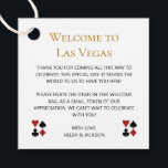 Étiquettes Cadeau Elegant Gold Bienvenue à Vegas Welcome Mariage<br><div class="desc">Se marier à Las Vegas ? Ces belles étiquettes dorées et blanches de bienvenue ajouteraient à la corbeille de bienvenue ou au sac de bienvenue de votre hôtel. Personnalisez avec votre propre texte sincère.</div>