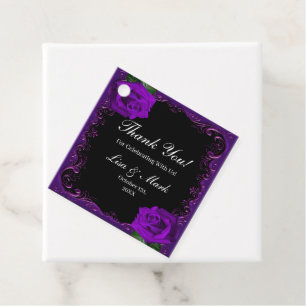 Étiquettes Cadeau Élégant Goth Purple Roses