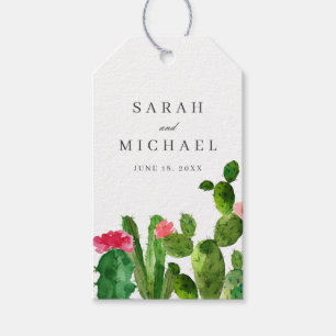 Étiquettes-cadeau Elégant jardin de Cactus MARIAGE