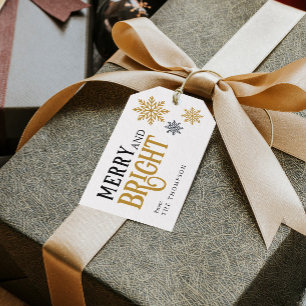 Étiquettes-cadeau Elégant Joyeux et Noël lumineux