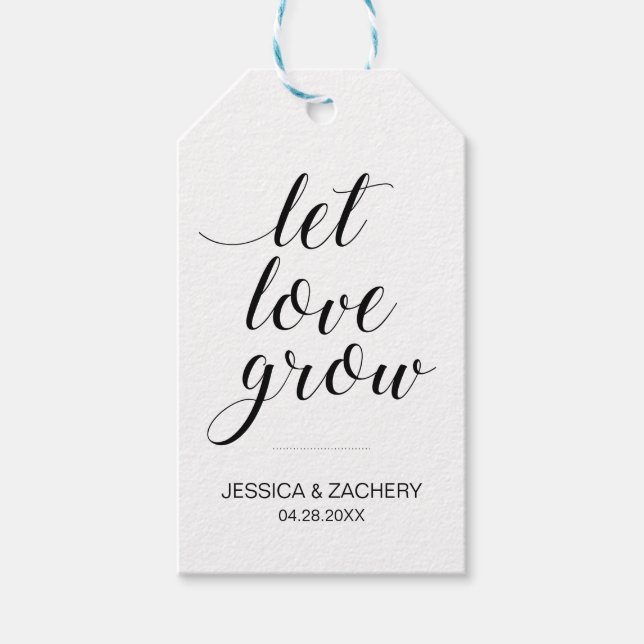 Étiquettes-cadeau Élégant Laisser l'amour grandir les semences Favor (Devant)