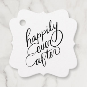 Étiquettes Cadeau Élégant Lettres Heureux Jamais Après Mariage