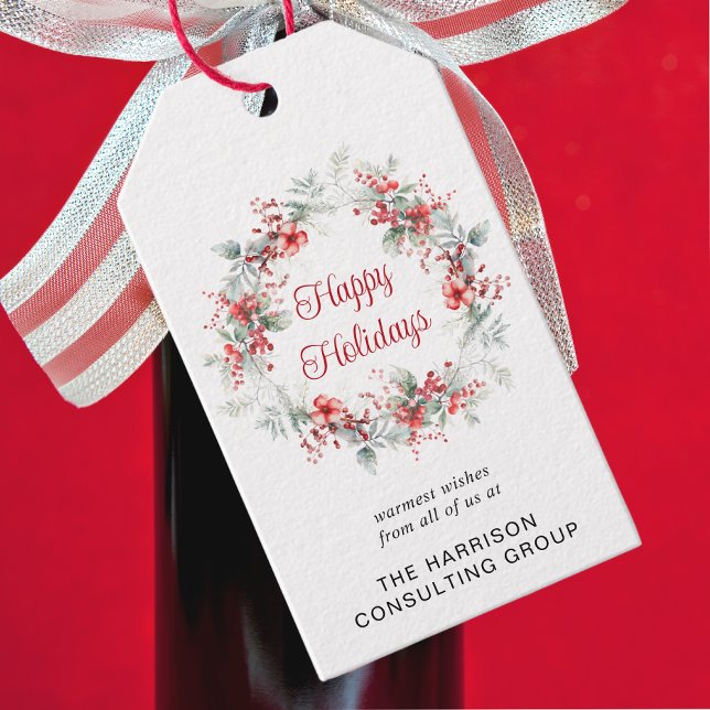 Étiquettes-cadeau Élégant logo d'entreprise QR Code Entreprise Noël (Créateur téléchargé)