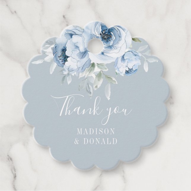 Étiquettes Cadeau élégant mariage bleu foncé (Devant)