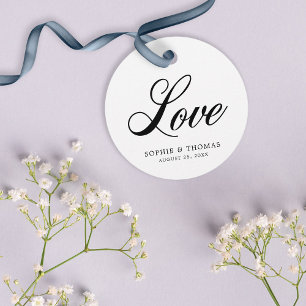 Étiquettes Cadeau Élégant Mariage d'amour cursif