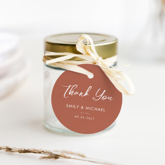 Étiquettes Cadeau Élégant Mariage de automne de calligraphie en terr