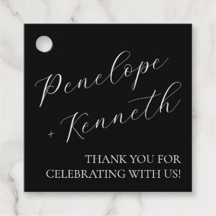 Étiquettes Cadeau Élégant Mariage de calligraphie de script personna