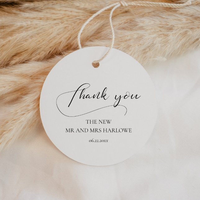 Étiquettes Cadeau Élégant mariage de calligraphie romantique (Créateur téléchargé)