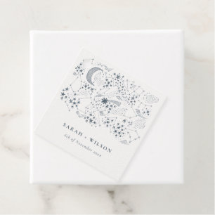 Étiquettes Cadeau Élégant Mariage de la Lune de nuit étoilée de la M