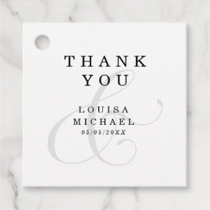 Étiquettes Cadeau Élégant Mariage de Merci d'Ampersand