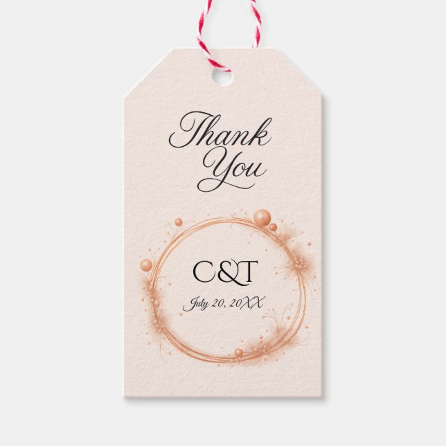 Étiquettes-cadeau Élégant Mariage de pointes d'éclaboussure de scrip (Devant)