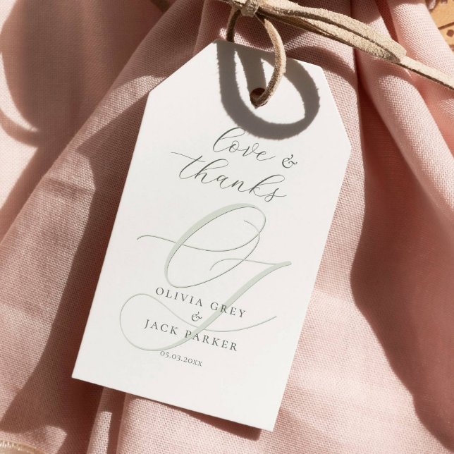 Étiquettes-cadeau Élégant Mariage de script de calligraphie (Créateur téléchargé)