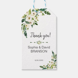 Étiquettes-cadeau Élégant Mariage d'écriture manuscrite florale en f