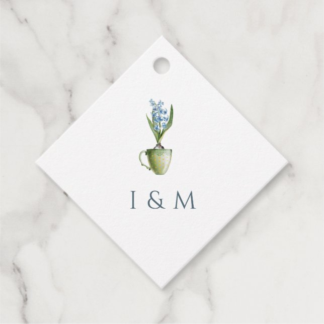 Étiquettes Cadeau Elégant Mariage floral aquarelle (Devant)