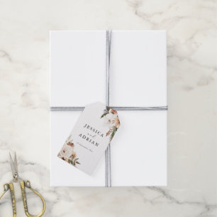 Étiquettes-cadeau Élégant Mariage Floral Boho