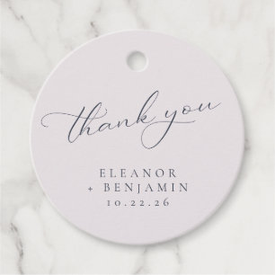 Étiquettes Cadeau Elégant Mariage floral de marine rose Merci person