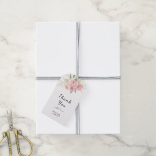 Étiquettes-cadeau Élégant mariage floral doré aquarelle rose rose