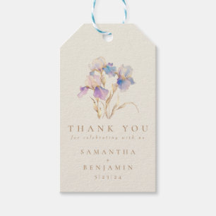 Étiquettes-cadeau Élégant Mariage floral Iris