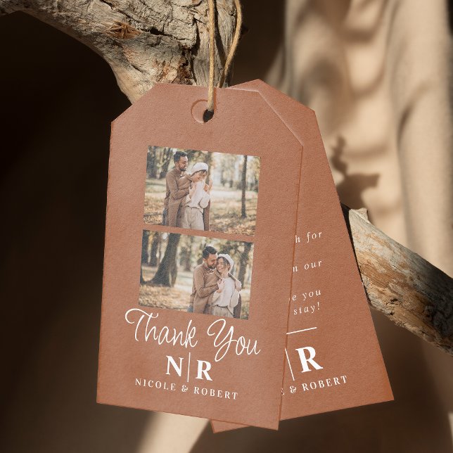 Étiquettes-cadeau Élégant Mariage Monogramme Mariage et Initiales de (Créateur téléchargé)