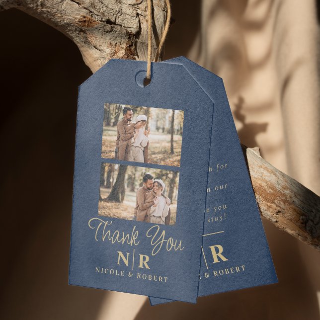 Étiquettes-cadeau Élégant Mariage Monogramme Mariage et Initiales de (Créateur téléchargé)