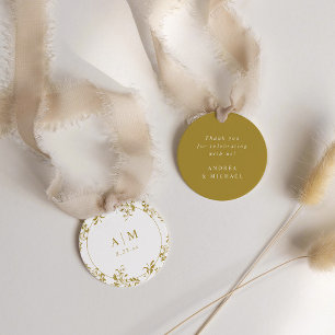 Étiquettes Cadeau Élégant Mariage Vintage Gold