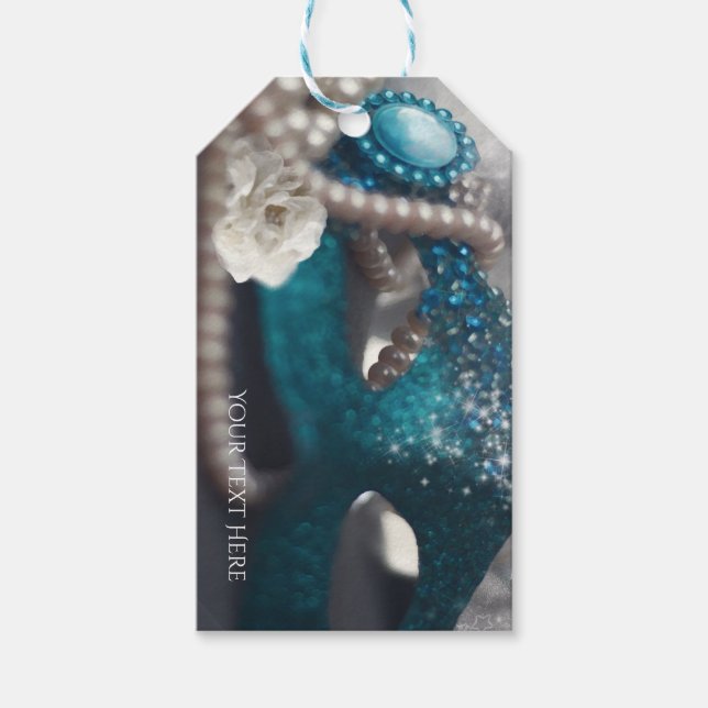 Étiquettes-cadeau Elégant Masquerade Masque & Pearls Party Favoriser (Devant)